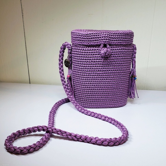 The Sak Essential Crochet Phone Crossbody in Heather - Picture 1 of 9